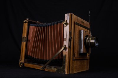 Large Wooden Bellows Camera