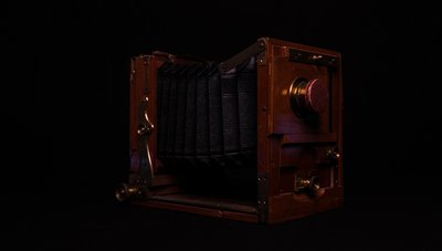 Large Wooden Bellows Camera (BrassLens)