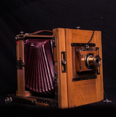 Large Wooden Bellows Camera