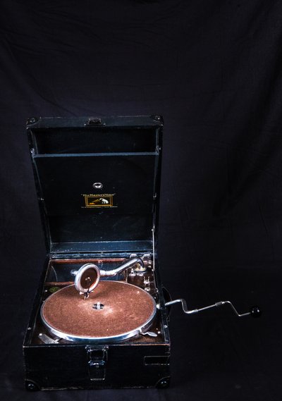 HMV Portable Phonograph (Black)