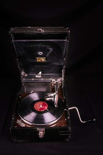 HMV Portable Phonograph (Record Included)
